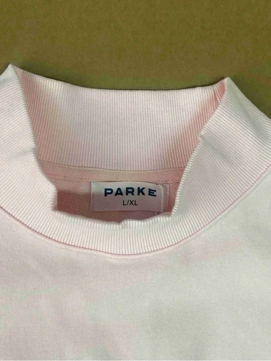 Parker Light Pink Crewneck Sweatshirt with Brown Lettering - Picture 4 of 6